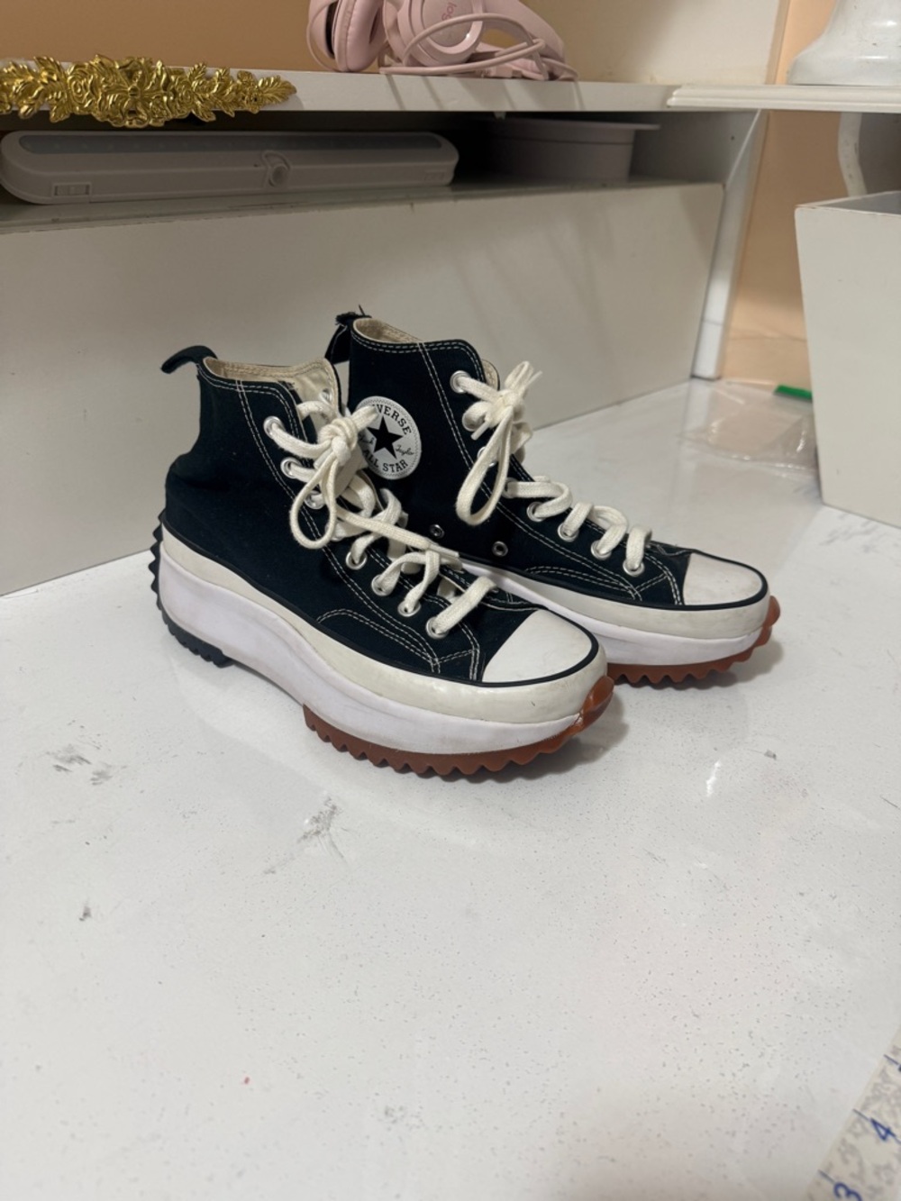 Converse Black & White Platform High-Top Sneakers